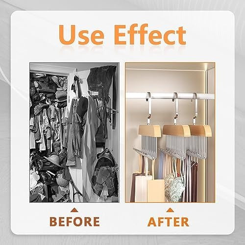 8 Hooks Multi-function Wooden Caps, Belts, Tie Hanger