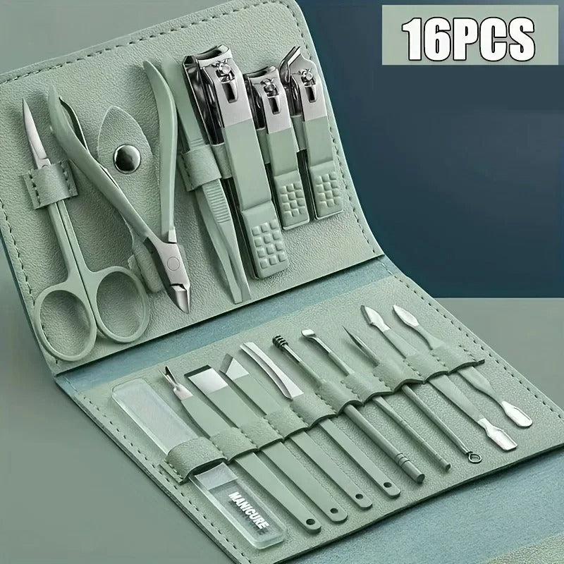 16pcs Professional Manicure & Pedicure Set – Nail Clippers