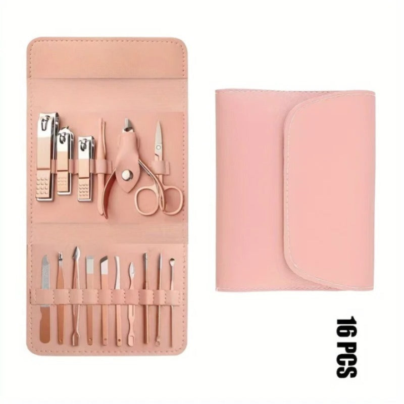 16pcs Professional Manicure & Pedicure Set – Nail Clippers