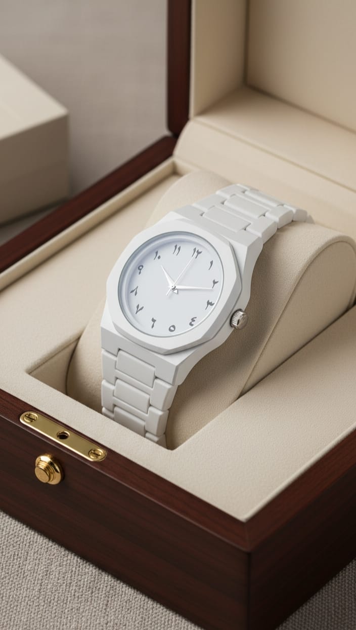 Full White Aura Watch Elegant Design Durable Build
